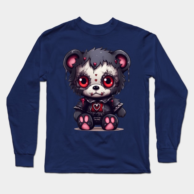 Love Me to Death: The Gothic Teddy Bear Kille Long Sleeve T-Shirt by MerlinArt